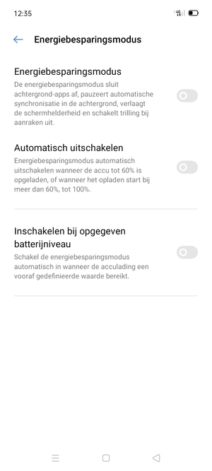 Schakel Energiebesparingsmodus in