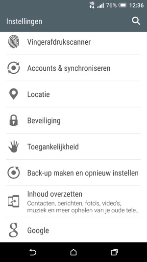 Scroll naar en selecteer Beveiliging