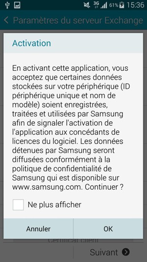 Sélectionnez OK