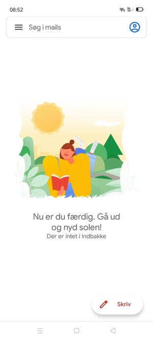 Din Gmail er klar til brug