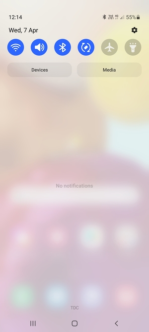 Slide down the top menu again