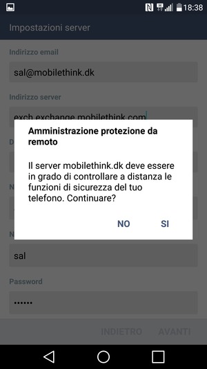 Seleziona SI