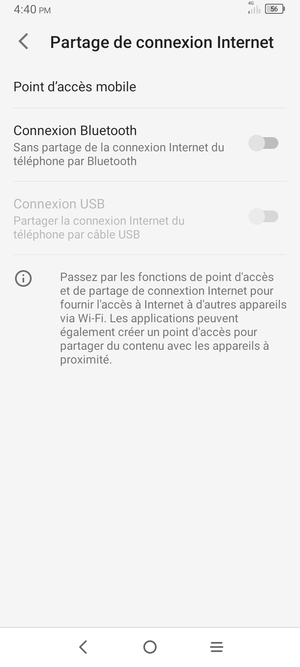 Sélectionnez Point d'accès mobile