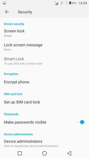 Select Screen lock