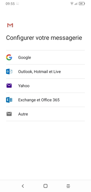 Sélectionnez Outlook, Hotmail et Live