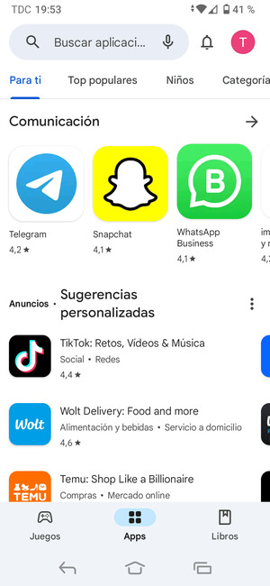 Seleccione la barra de Búsqueda