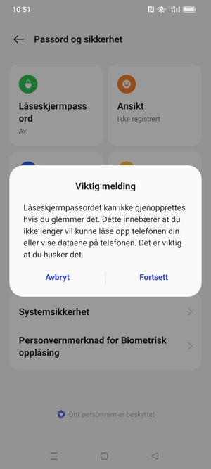 Velg Fortsett