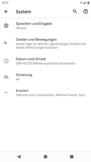 Wählen Sie Erweitert