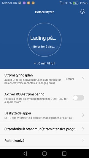 Velg Strømstyringsplan