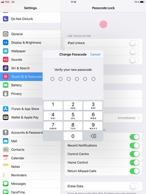 Re-enter your new passcode