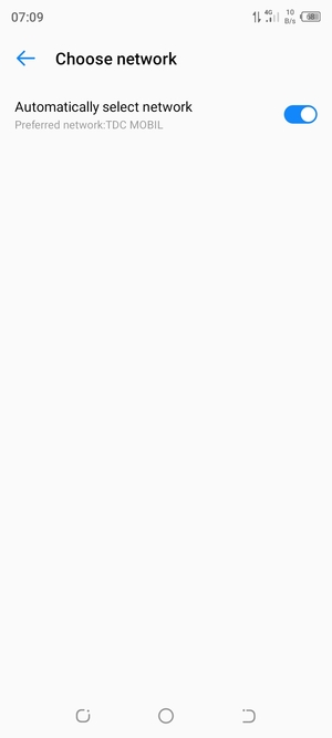Turn off Automatically select network