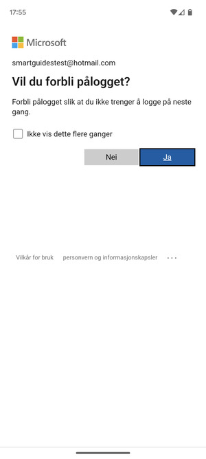 Velg ønsket alternativ