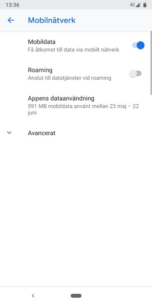 För att byta nätverk om nätverksproblem uppstår, välj Avancerat