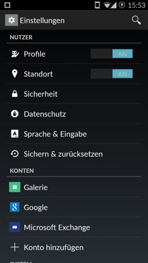 Wählen Sie Standort