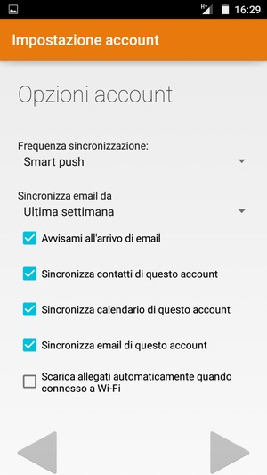 Seleziona AVANTI