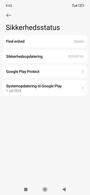 Vælg Systemopdatering til Google Play