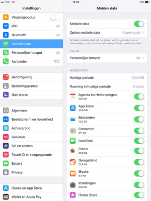 Selecteer Mobiele data en selecteer vervolgens Opties mobiele data
