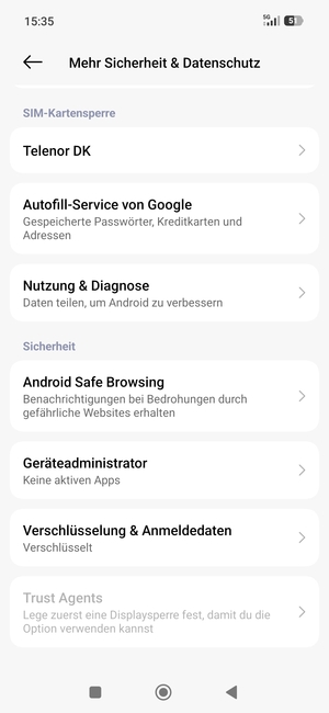 Scrollen Sie und wählen Sie Public