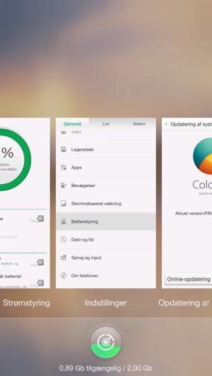 Swipe apps opad for at lukke dem