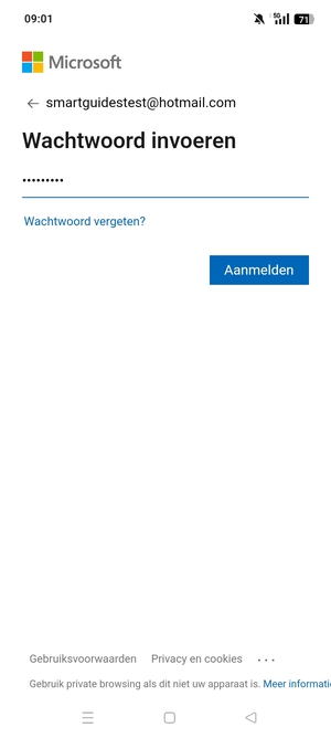 Voer uw wachtwoord in en selecteer Aanmelden