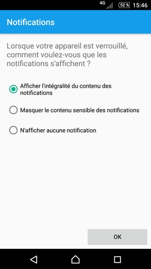 Sélectionnez votre option préférée et sélectionnez OK