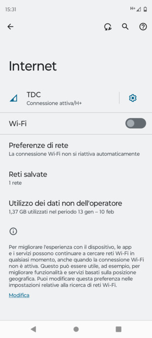 Attiva Wi-Fi