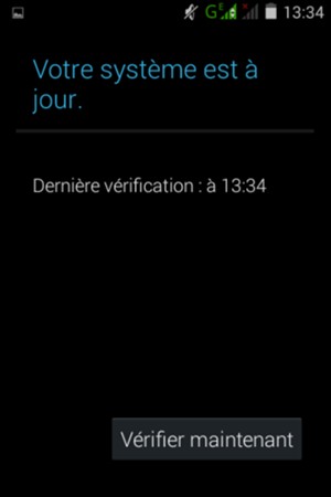 Si votre téléphone est à jour, vous verrez l'écran suivant.