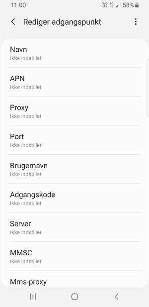 Indtast internet-oplysninger