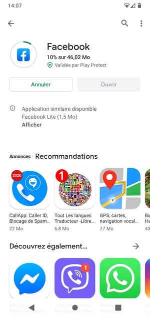 Veuillez attendre la fin de la procédure d'installation