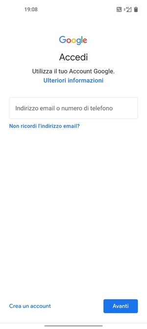 Inserisci il tuo indirizzo Gmail e seleziona Avanti