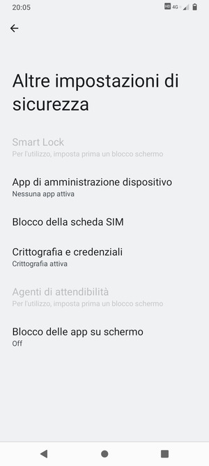 Scorri e seleziona Blocco della scheda SIM