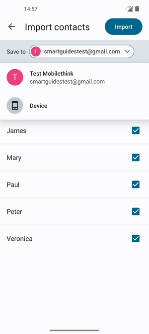 Select your Google account