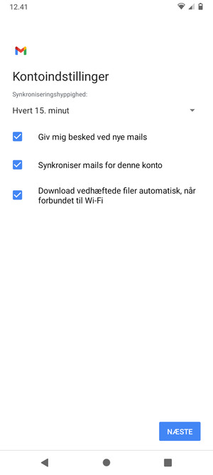 Vælg NÆSTE