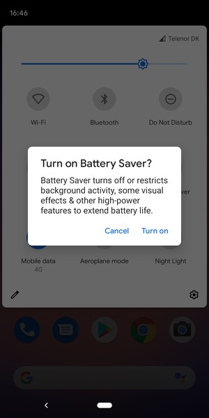 Select Turn on