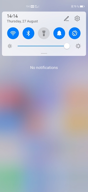 Slide down the top menu again