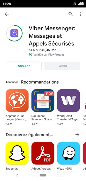 Veuillez attendre la fin de la procédure d'installation