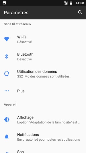 Sélectionnez Plus