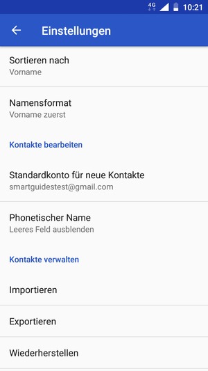 Scrollen Sie und wählen Sie Importieren