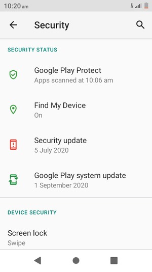 Select Screen lock