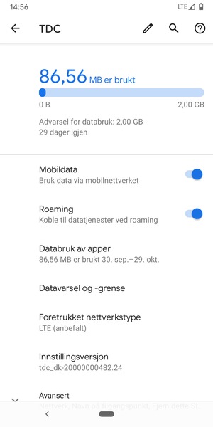 Slå Roaming på eller av