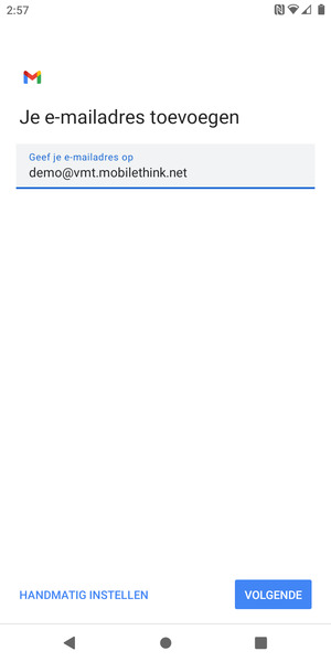 Voer uw e-mailadres in en selecteer VOLGENDE
