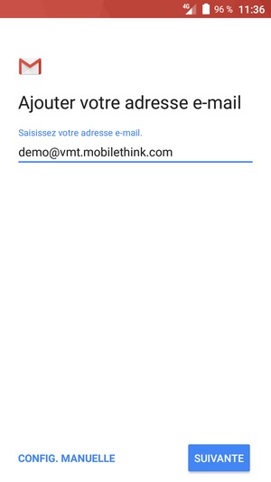 Saisissez votre adresse e-mail et sélectionnez SUIVANTE