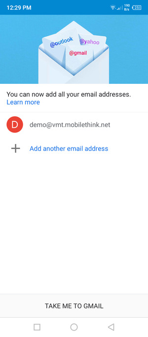 Select TAKE ME TO GMAIL