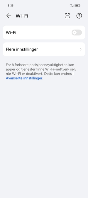 Slå på Wi-Fi