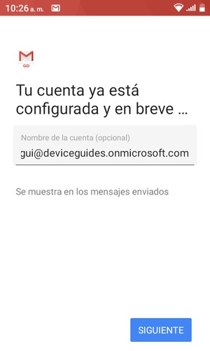 Déle a su cuenta un nombre y seleccione SIGUIENTE