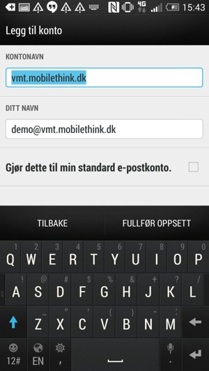 Gi kontoen din et navn, og skriv inn navnet ditt. Velg FULLFØR OPPSETT