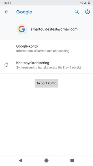 Välj Kontosynkronisering