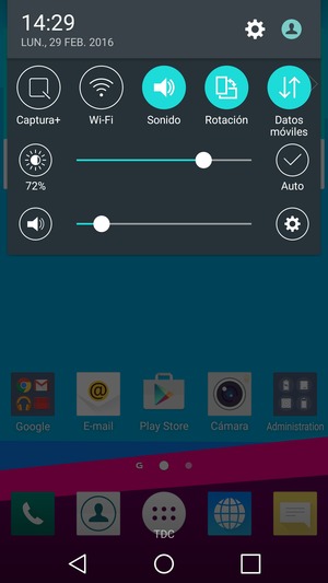 Deslizar el menú superior a la izquierda