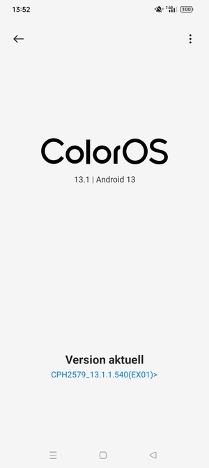 Falls Ihr Handy aktualisiert ist, wird Ihnen der folgende Bildschirm angezeigt