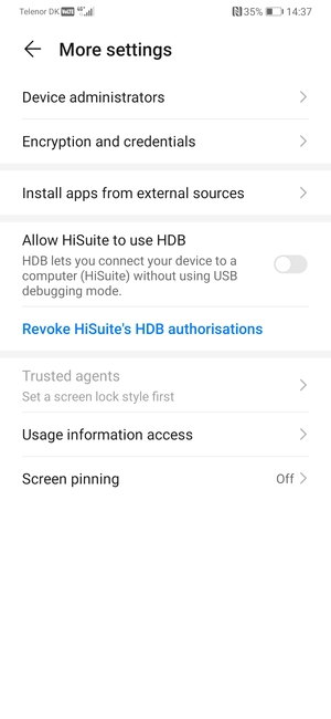 Select Encryption and credentials